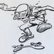 Load image into Gallery viewer, "RAD KICKFLIP" original inked drawing