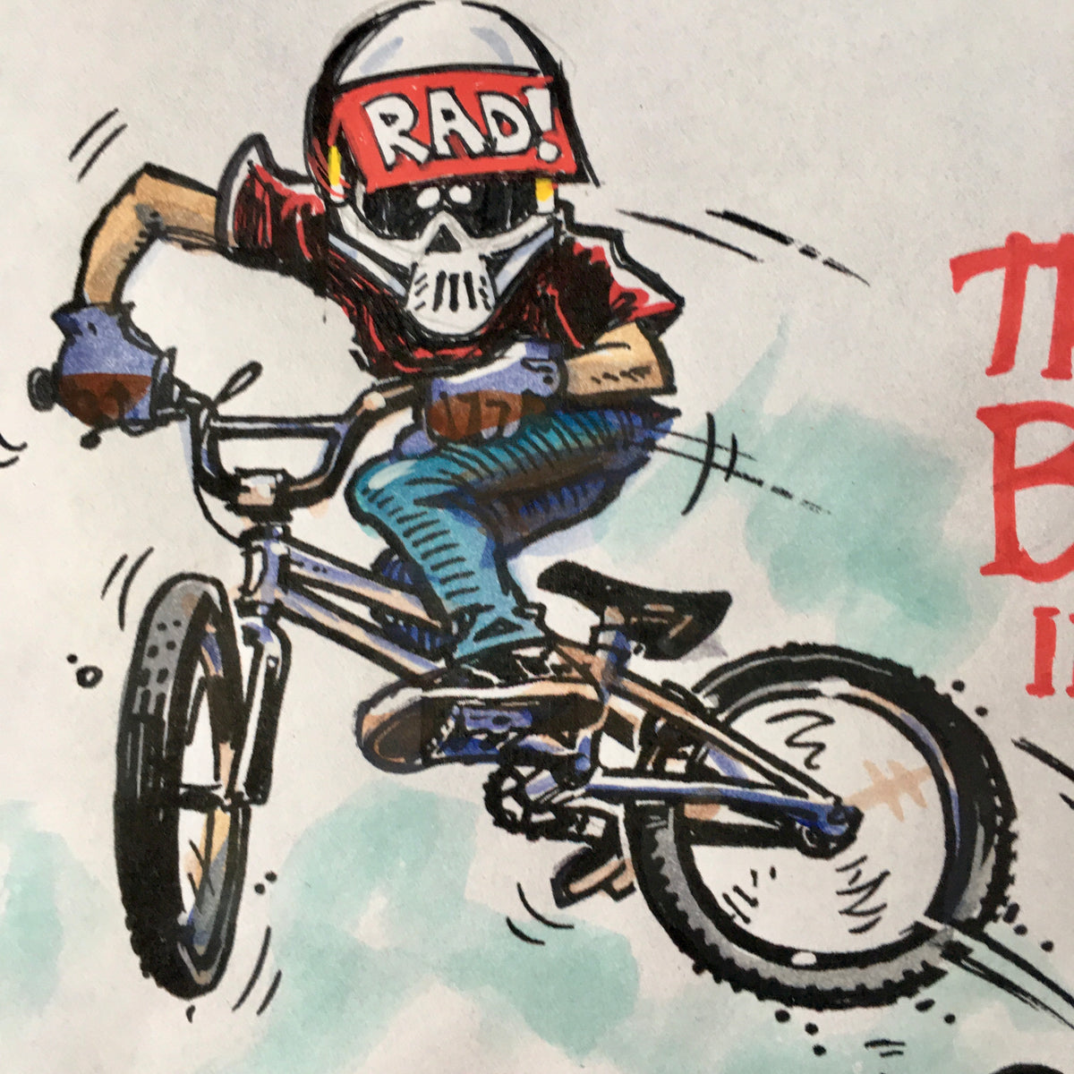 絵画 bmx THERE'S NO BENCH IN BMX