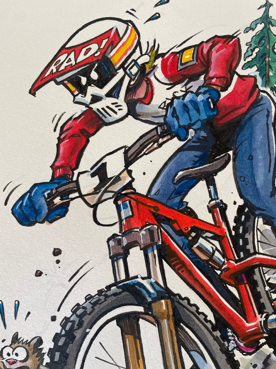 comic mountainbike Rad Mountain Bike Original Painting – RADICAL RICK