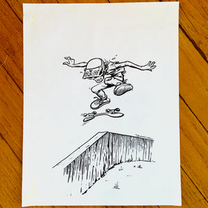 "RAD KICKFLIP" original inked drawing