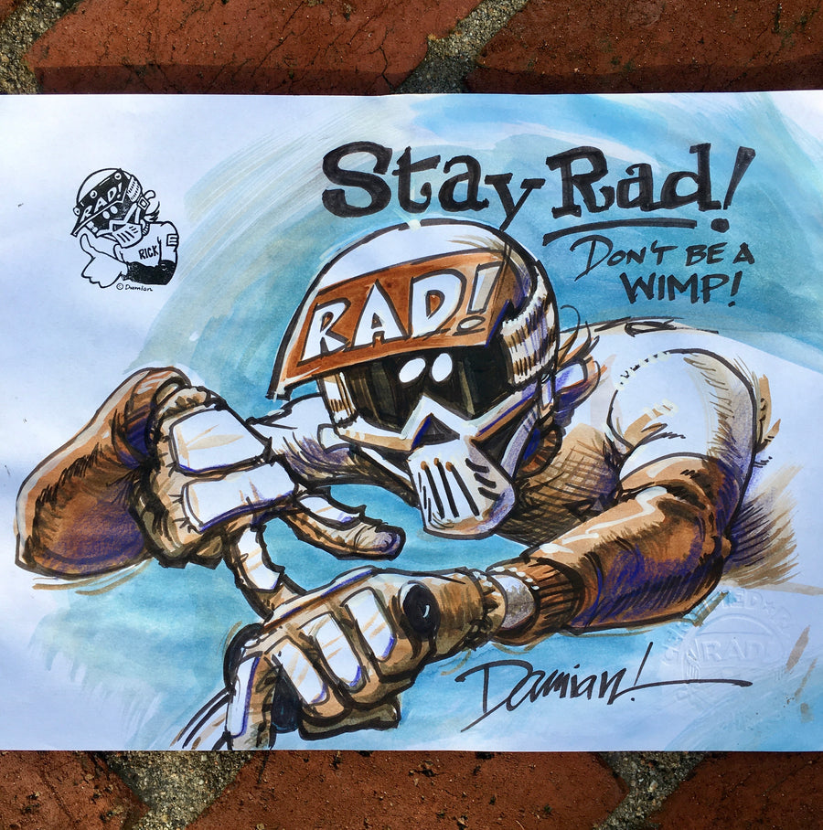 "STAY RAD SEPIA TONE" watercolor